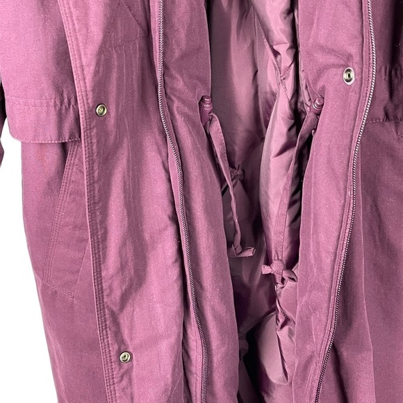 90'S VINTAGE BURGUNDY DOWN FILLED PUFFER DUSTER SLEEPING BAG COAT UTEX DESIGN - Picture 14 of 17